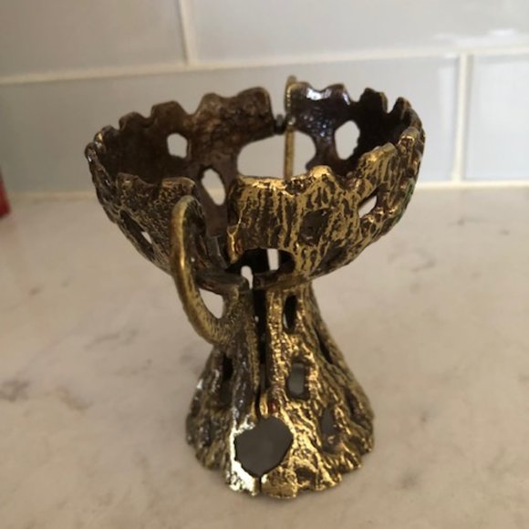 Brass vase. Candlestick. Israel. Very Rare. Unique - Picture 3 of 6